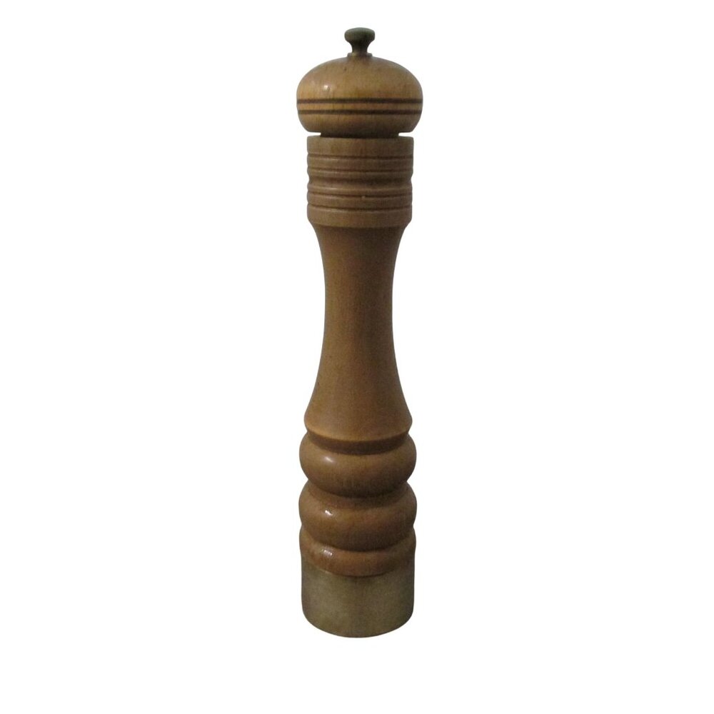 VTG  Wood PEPPER GRINDER Brass Fittings 10" Made Japan